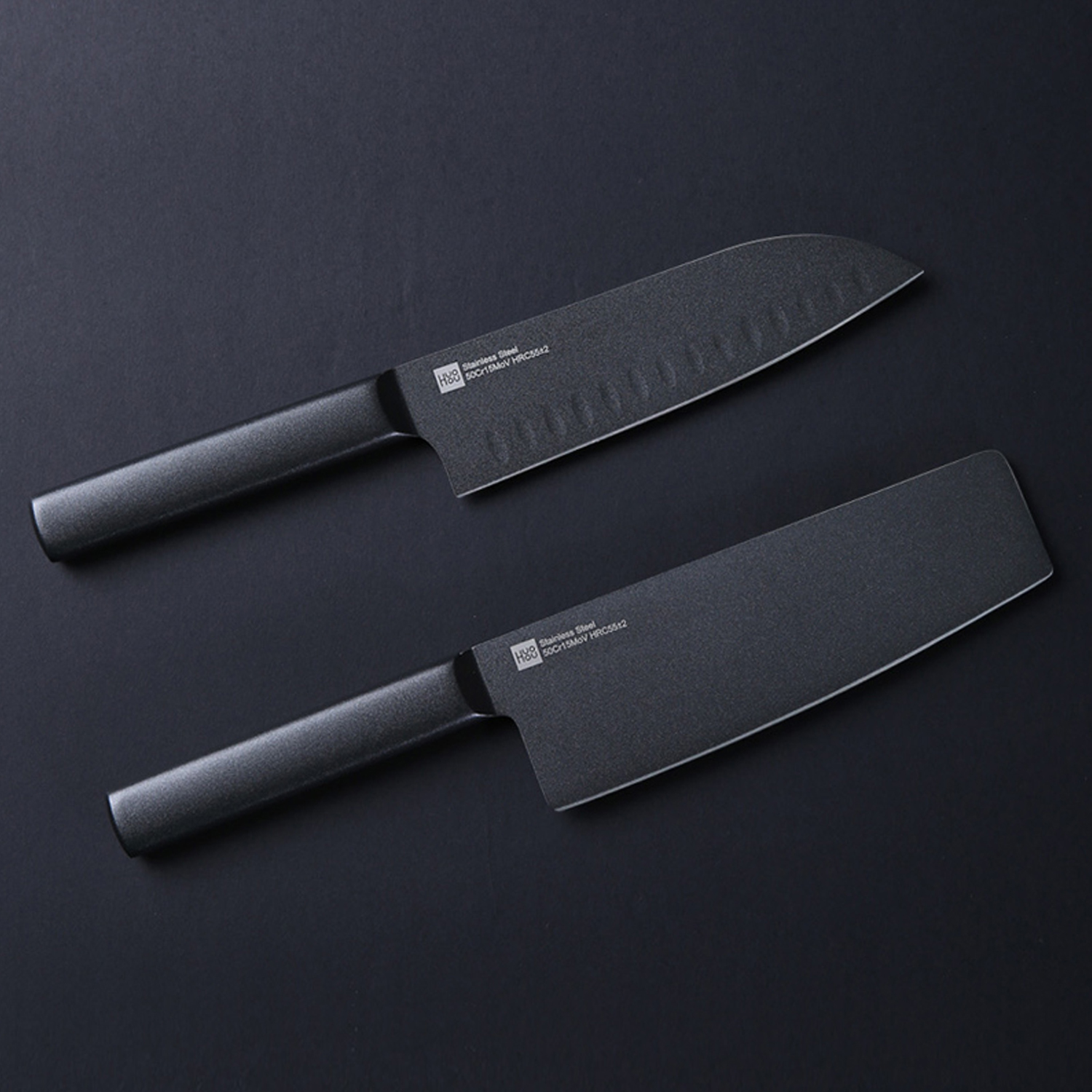 Нож сета. Набор кухонных ножей Xiaomi Huo Hou Black Heat Knife Set (2 шт) hu0015. 